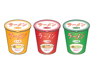 3つのカップ麺